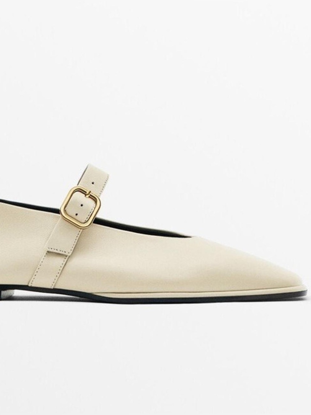 Massimo Dutti Leather Mary Jane flats Ballet Flats with Buckled Strap - Picture 5 of 16